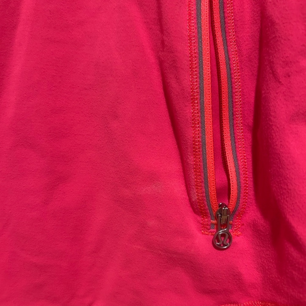 lululemon athletica Orange Women’s Long Sleeve 1/4 Zip Training Pullover Size 10 - Picture 5 of 7